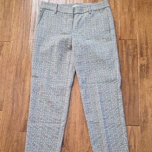Loft Plaid Pants - Gray